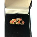 9ct gold coral ring weight 3g