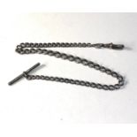 Antique silver Albert watch chain weight 19g