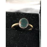 Vintage 9ct gold bloodstone ring weight 2.5g