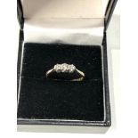 18ct gold diamond trilogy ring size m weight 2g