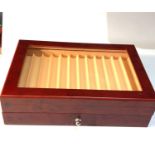Pen display case for 24 pens measures approx 31cm by 21cm 9cm tall