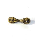 Antique victorian high carat gold earrings that have been made into a brooch measures approx 4.8cm