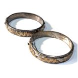 2 vintage silver & gold bangles 41g