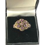 9ct gold amethyst cocktail ring weight 5.4g