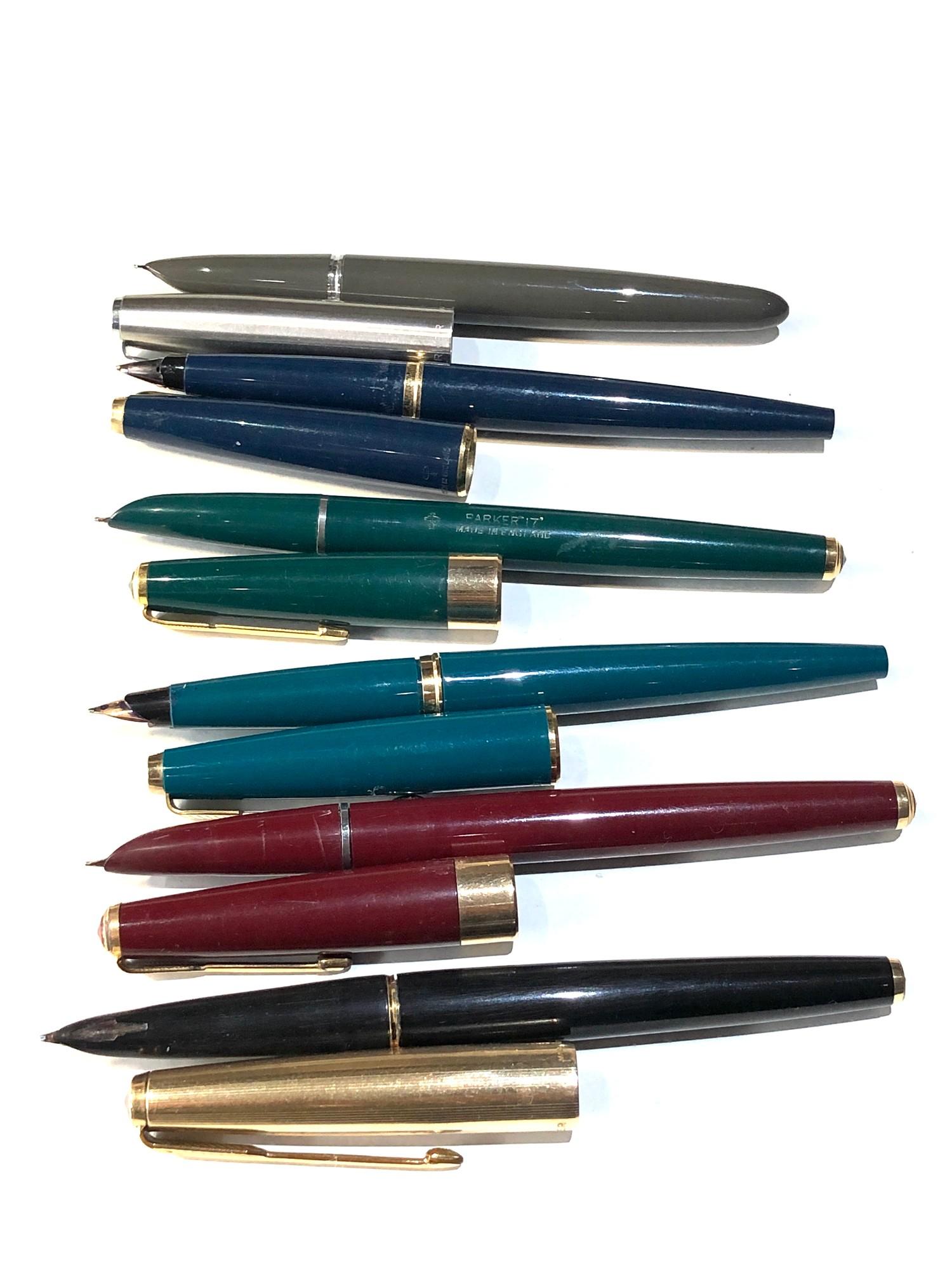 6 vintage Parker fountain pens - Image 2 of 2