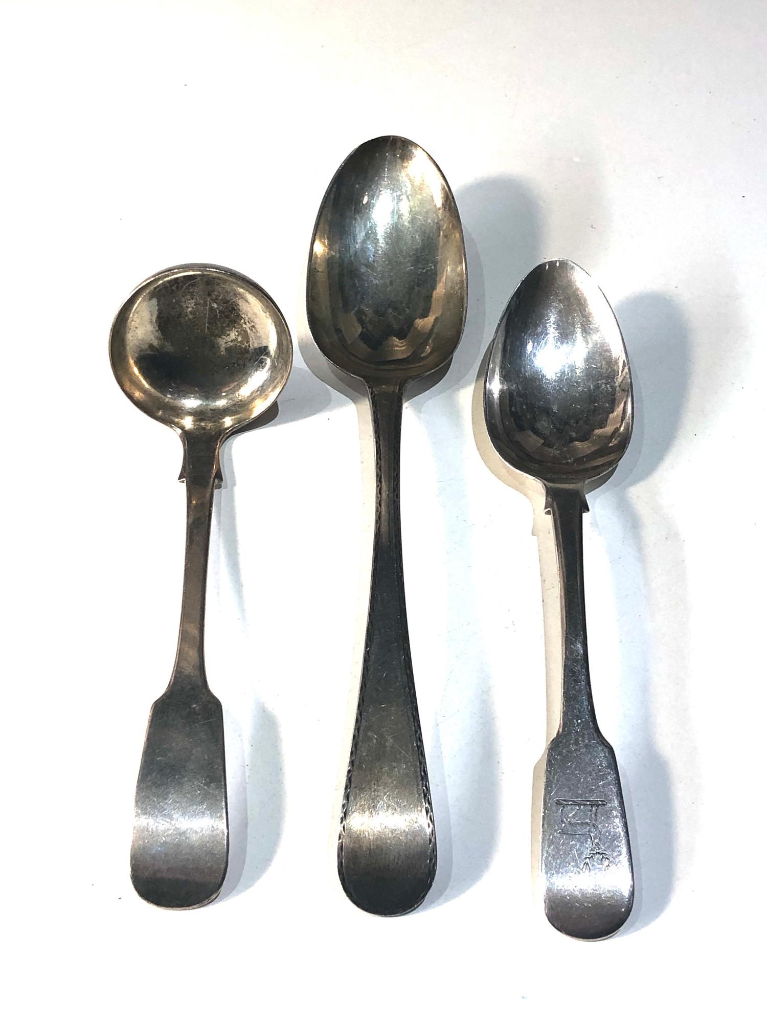 3 antique silver spoons includes 18th century silver table spoon antique irish silver table spoon