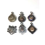 6 antique silver pocket watch chain fobs weight 70g