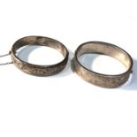 2 vintage silver bangles 43g