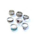 7 vintage silver rings