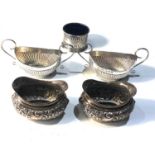 2 pairs of antique silver salts plus 1 other