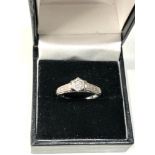 9ct white gold diamond ring size 0 eight 3g