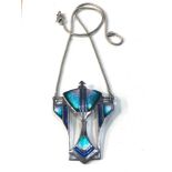 Attractive vintage Scottish Silver & Enamel Art Deco style Pendant necklace by Pat Cheney pendant