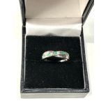 9ct gold diamond and emerald ring size l weight 1.8g