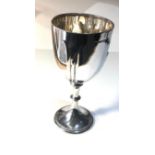 Large silver chalice sheffield silver hallmarks measures approx 19cm hight top diameter measures