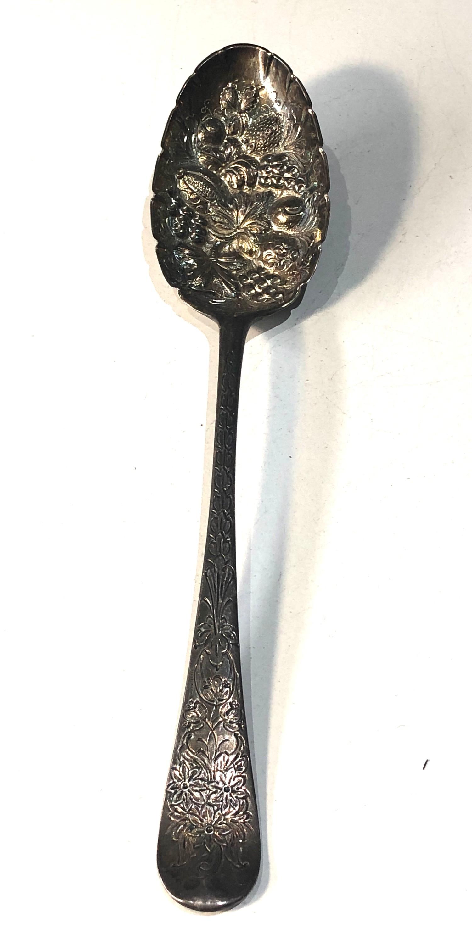 Pair of antique Irish silver berry spoons and and early London silver berry spoon pair measures - Image 4 of 5