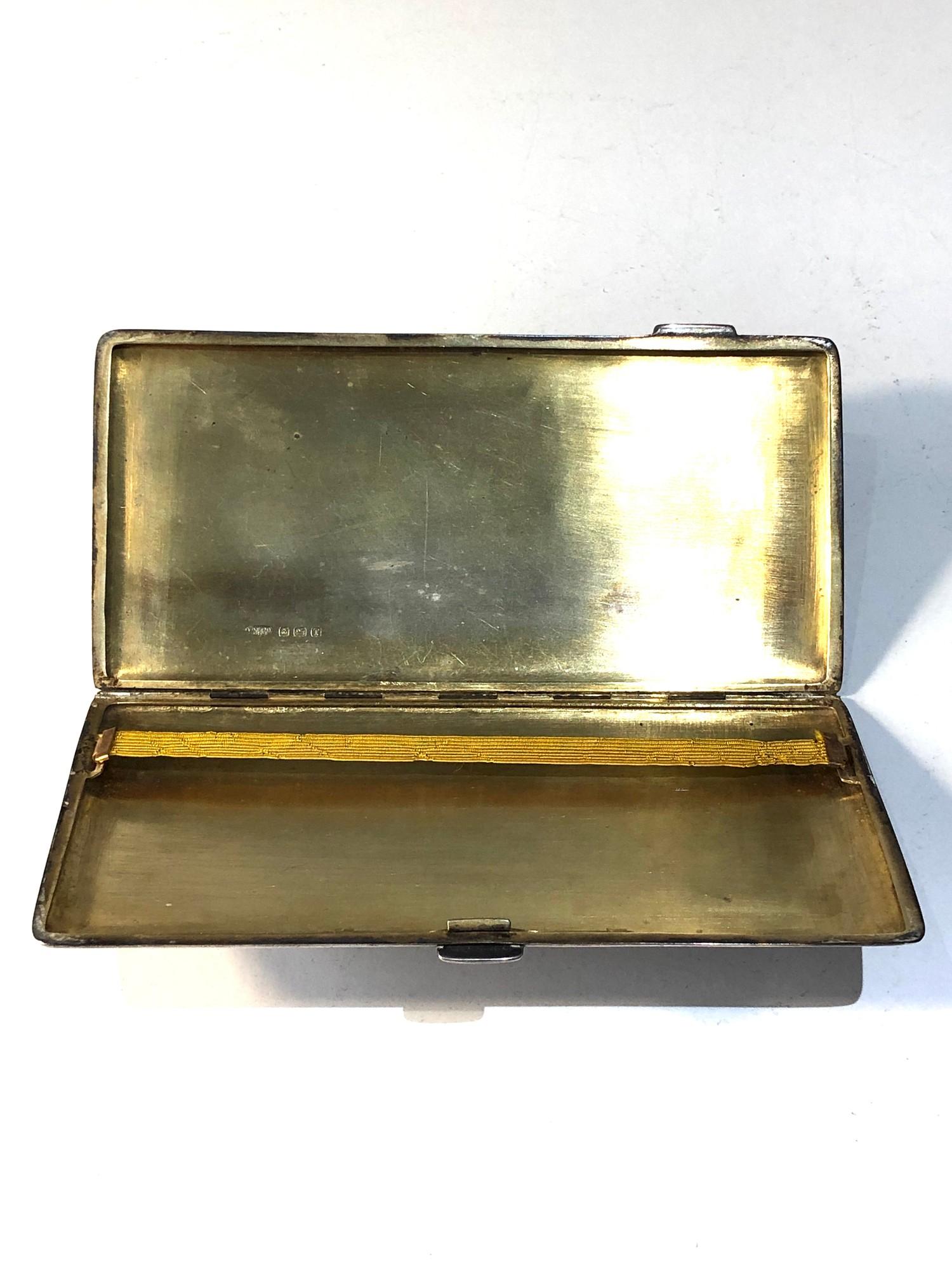 Large heavy silver engine turned cigarette case weight 250g - Image 3 of 3