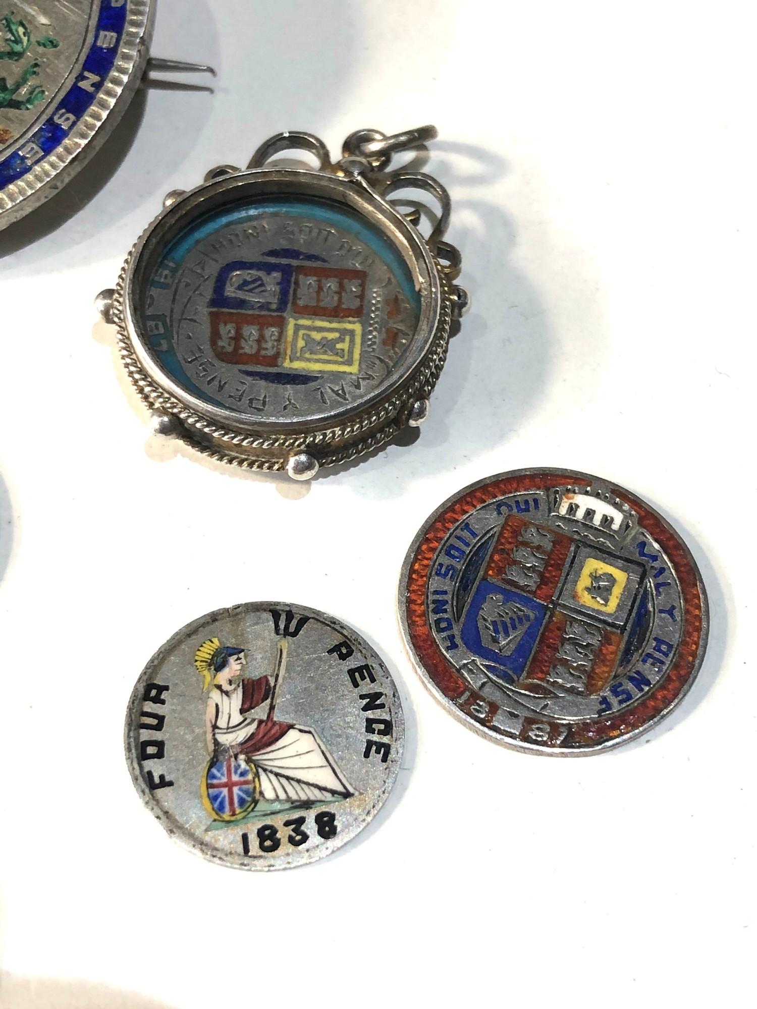 Selection of antique enamelled silver coins - Bild 3 aus 5