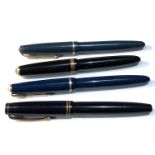 4 vintage 14ct gold nib Parker fountain pens