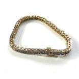 9ct gold diamond bracelet missing a diamond weight 8g