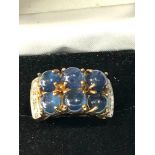 9ct gold sapphire cocktail ring 9.5g