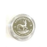 2018 south african 999 silver krugerrand coin box and c.o.a