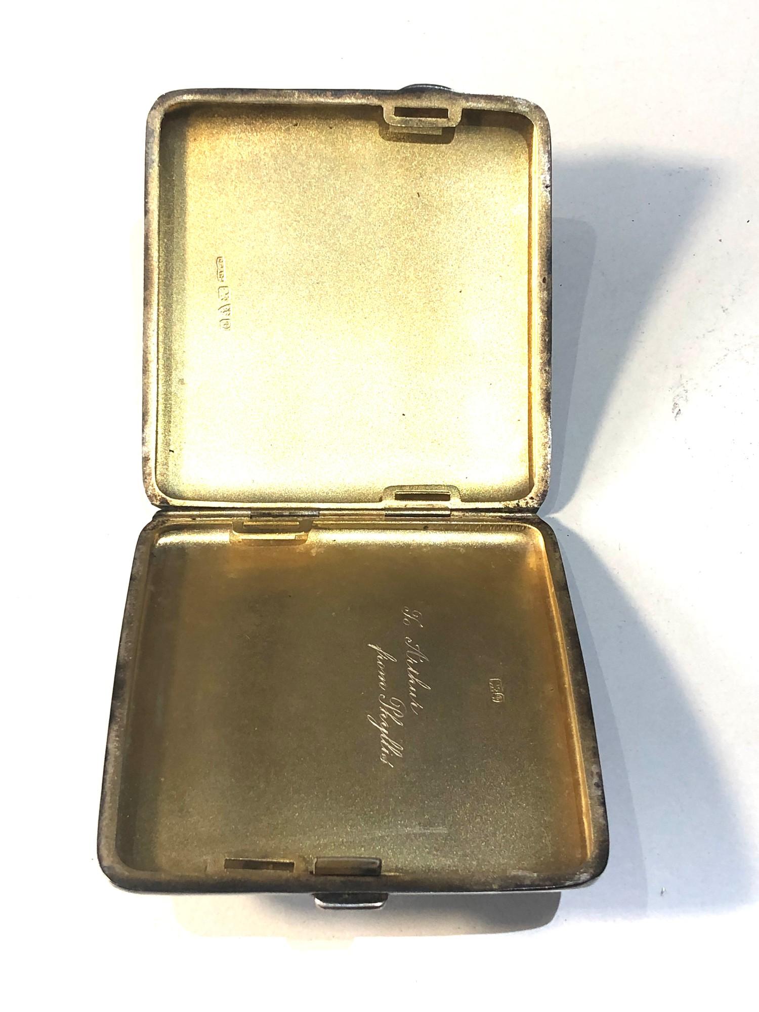 Antique silver engine turned cigarette case weight 112g - Image 2 of 3