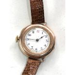 Ladies 9ct gold wristwatch hinge broken watch winds and ticks but no warranty given