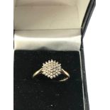9ct gold diamond cluster ring weight 3.2g