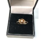 Vintage 18ct gold diamond trilogy ring weight 2.7g