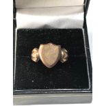 9ct gold shield signet ring chester hallmarks weight 4.7g