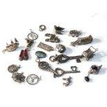 Selection of vintage silver charms weight 50g