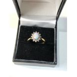 18ct Antique opal diamond halo ring 3.7g