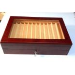 Pen display case for 24 pens measures approx 31cm by 21cm 9cm tall