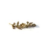 Antique 15ct gold seed-pearl brooch mesures approx 4.3cm long solder on pin clip weight 3.8g metal