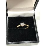 18ct gold & plat diamond ring size k weight 2g