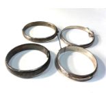 4 vintage silver bangles weight 55g