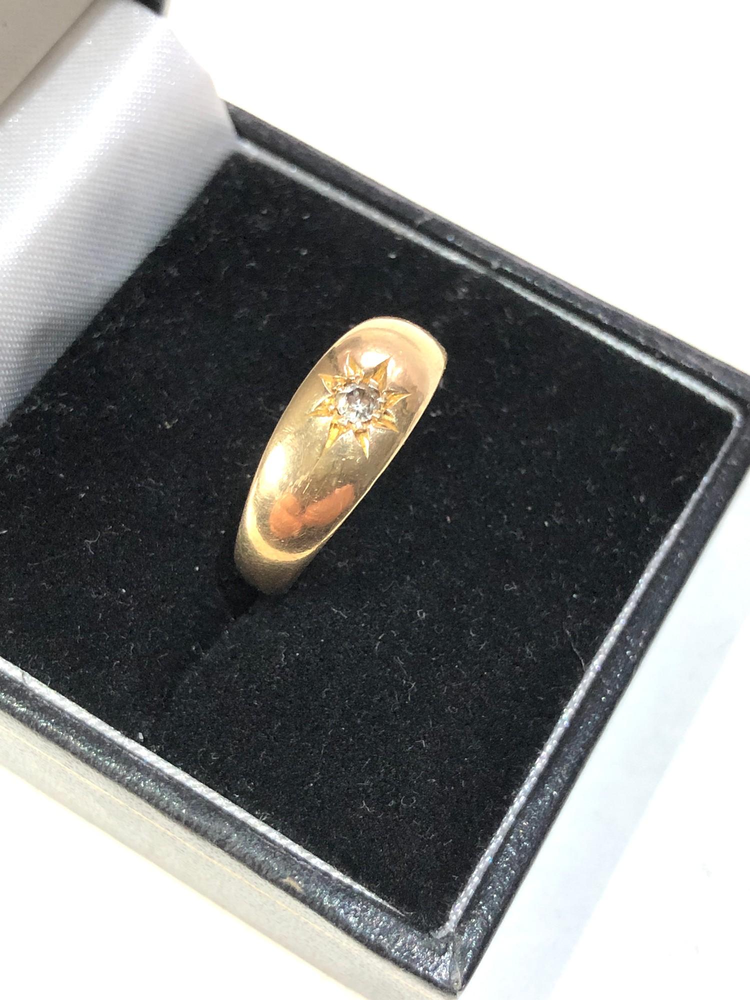 Antique 18ct gold diamond gypsy ring weight 3g - Image 2 of 4