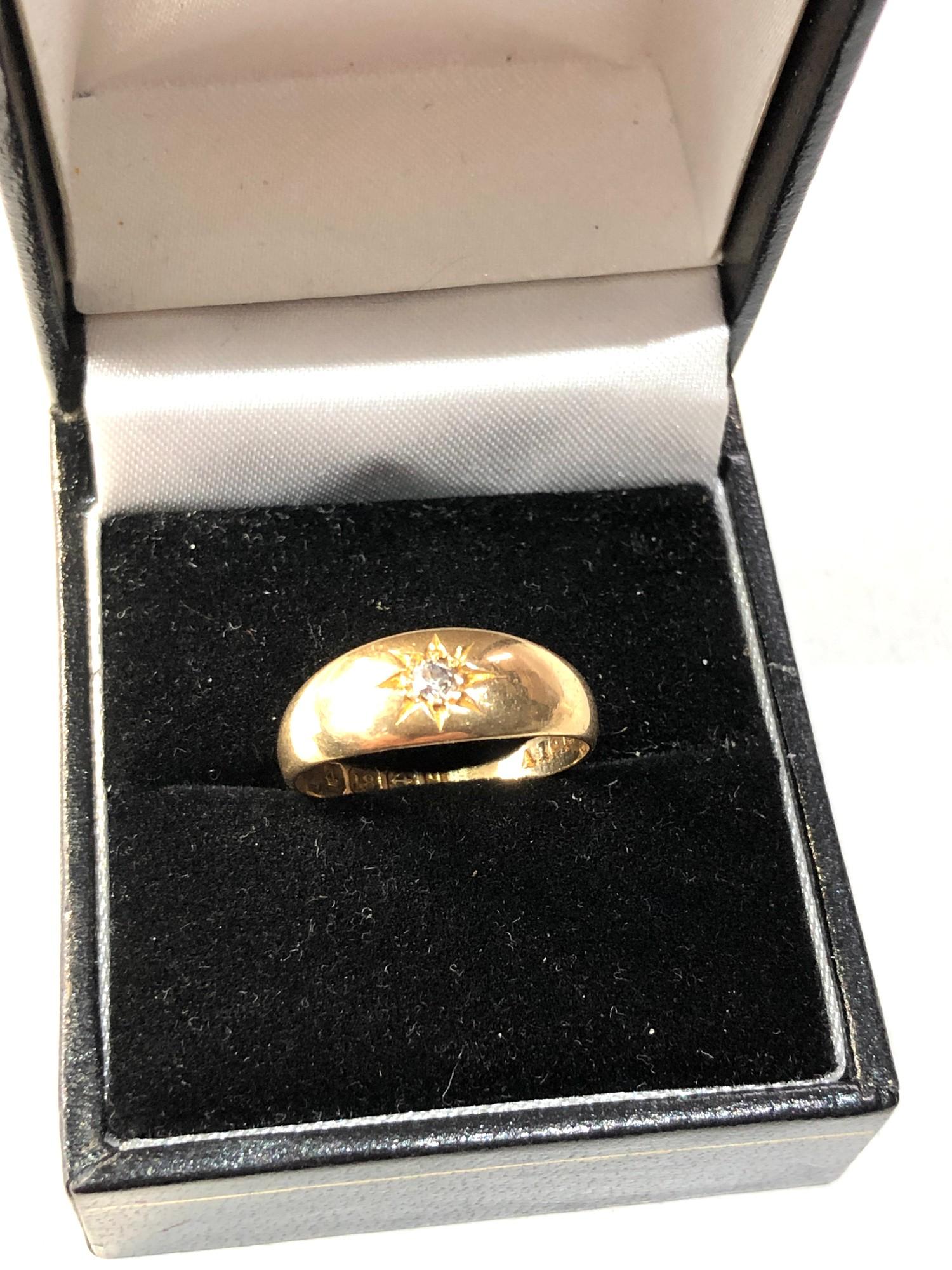 Antique 18ct gold diamond gypsy ring weight 3g