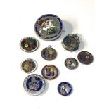 Selection of antique enamelled silver coins