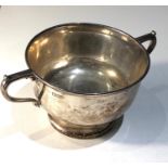 2 handle silver bowl measures approx 20cm wide height 9cm weight 257g London silver hallmarks