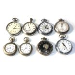 8 vintage pocket watches spares or repair