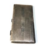 Large heavy silver engine turned cigarette case weight 250g