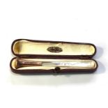 9ct gold mounted & mother of pearl cheroot holder boxed