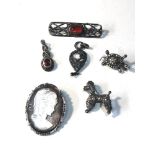 Selection of vintage silver jewellery