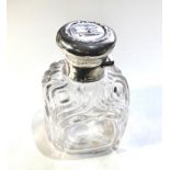 Antique London silver and glass scent bottle complete with stopper measures approx height 10cm