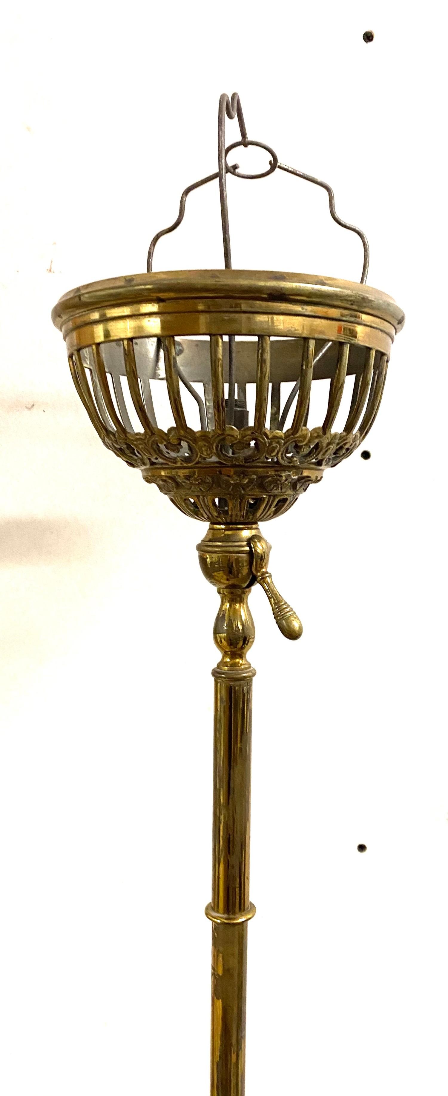 Victorian ornate telescopic oil lamp converted to electric, untested, some damage please view images - Image 3 of 9