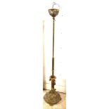Victorian ornate telescopic oil lamp converted to electric, untested, some damage please view images