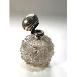 Antique cherub top silver scent bottle London silver hallmarks measures approx 13cm tall in good