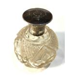 Antique Tortoiseshell and inlaid silver top scent bottle London silver hallmarks measures approx