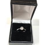 Fine antique platinum and old cut diamond ring est 0.70 ct weight of ring 2.6g edge flaw to